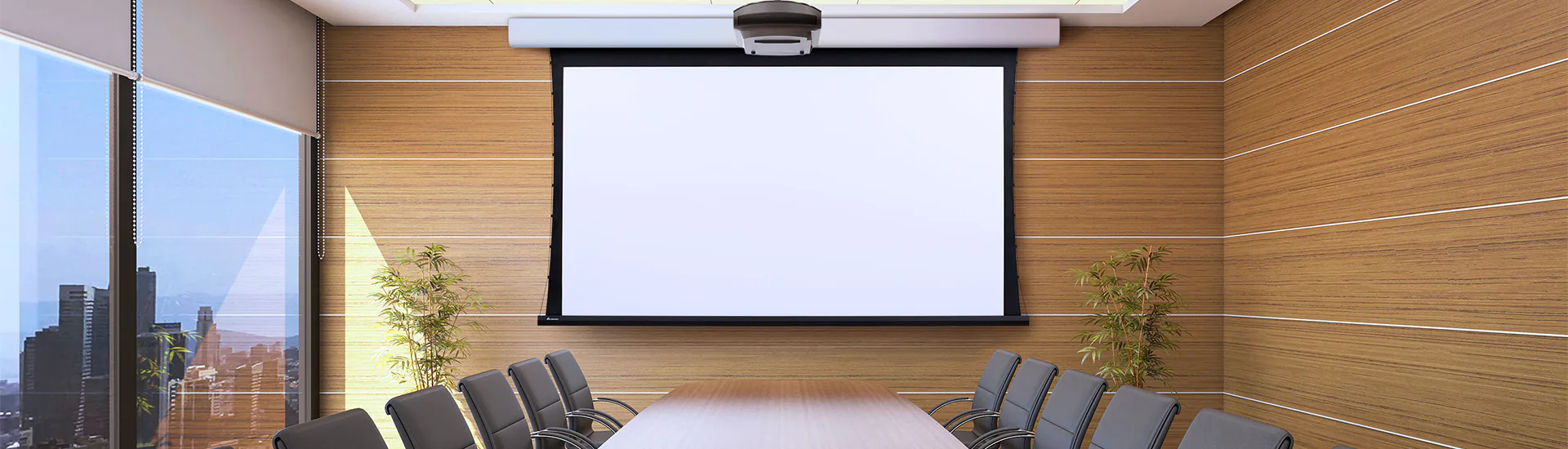 Acumen V screen in a corporate boardroom